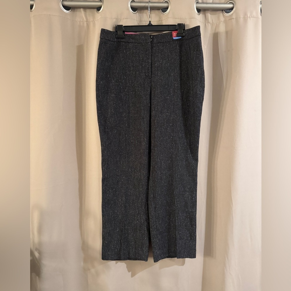 NWT Classic 212  Black and Gray Tweed Petite Pants